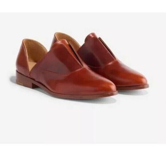 Nisolo‎ Emma d’Orsay Slip On Oxford Flats Women's Brandy NIB $170 - Picture 1 of 7